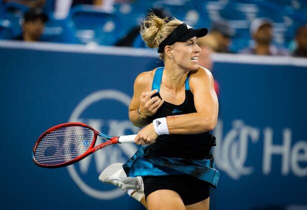 Mandatory Credit: Photo by Rob Prange Shutterstock (12294756ee) Angelique Kerber of Germany in action during the first round of the 2021 Western & Southern Open WTA, Tennis Damen 1000 tennis tournament Western & Southern Open Day Three, Tennis, Cincinnati, USA, 16 Aug 2021 Western & Southern Open Day Three, Tennis, Cincinnati, USA, 16 Aug 2021  Copyright: xRobxPrange Shutterstockx 12294756ee