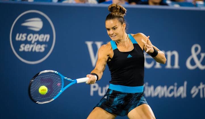 Mandatory Credit: Photo by Rob Prange Shutterstock (12294756fb) Maria Sakkari of Greece in action during the first round of the 2021 Western & Southern Open WTA, Tennis Damen 1000 tennis tournament Western & Southern Open Day Three, Tennis, Cincinnati, USA, 16 Aug 2021 Western & Southern Open Day Three, Tennis, Cincinnati, USA, 16 Aug 2021  Copyright: xRobxPrange Shutterstockx 12294756fb