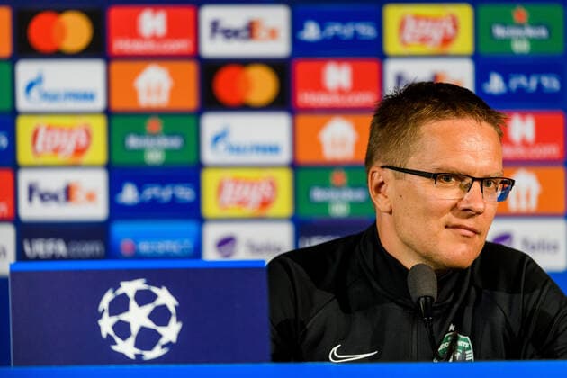 210817 Head coach Valdas Dambrauskas during a press conference with Ludogorets on August 17, 2021 in Malmö Photo Ludvig Thunman BILDBYRAN kod LT LT0187 fotboll football soccer fotball champions league presskonferens press conference malmö ff bbeng,  Copyright: LUDVIGxTHUNMAN BB210817LT100