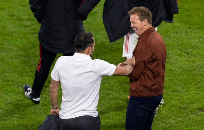 Final cheer sports director Hasan Salihamidzic and coach Julian Nagelsmann Muenchen Borussia Dortmund Bayern Munich 17 08 2021, football, 1 Bundesliga, season 2021 22 Photo Moritz Müller