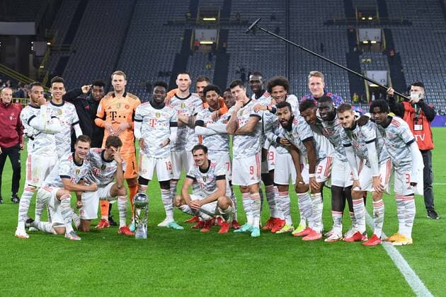 Football Supercup FC Bayern München Borussia Dortmund on 17 08 2021 at Signal Iduna Park in Dortmund Award ceremony Supercup 2021 DFL regulations prohibit any use of photographs as image sequences and or quasi video xRx
