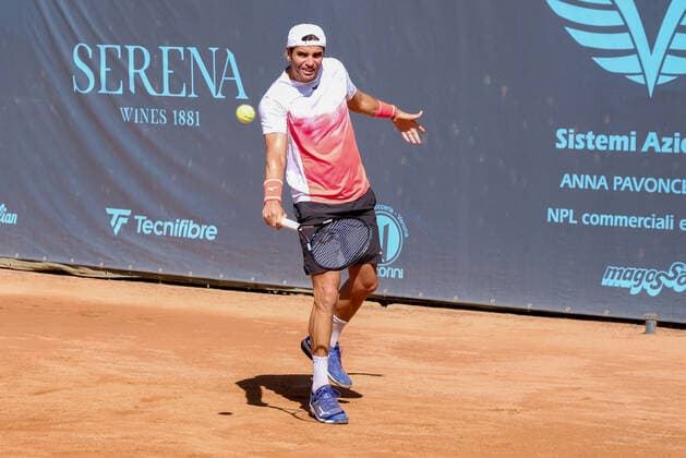Malek Jaziri (Tunisia) during ATP80 Challenger - Verona - Tuesday, Tennis Internationals in Verona, Italy, August 17 2021  Copyright: xRobertoxTommasinix xIPAx xx 0