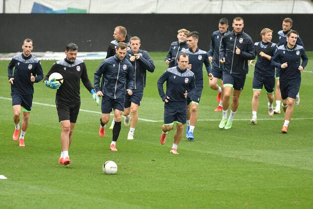 Football, EL qualifying, Viktoria Pilsen training
