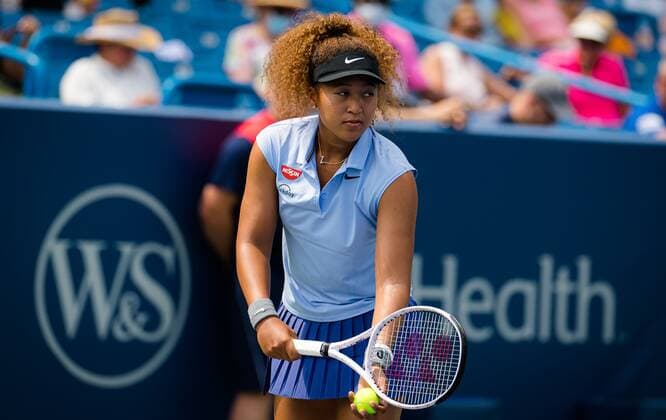 Mandatory Credit: Photo by Rob Prange Shutterstock (12324290i) Naomi Osaka of Japan in action during the second round of the 2021 Western & Southern Open WTA, Tennis Damen 1000 tennis tournament Western & Southern Open Day Five, Tennis, Cincinnati, USA, 18 Aug 2021 Western & Southern Open Day Five, Tennis, Cincinnati, USA, 18 Aug 2021  Copyright: xRobxPrange Shutterstockx 12324290i