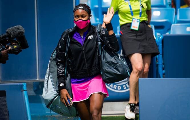 Mandatory Credit: Photo by Rob Prange Shutterstock (12324290aa) Cori Gauff of the United States in action during the second round of the 2021 Western & Southern Open WTA, Tennis Damen 1000 tennis tournament Western & Southern Open Day Five, Tennis, Cincinnati, USA, 18 Aug 2021 Western & Southern Open Day Five, Tennis, Cincinnati, USA, 18 Aug 2021  Copyright: xRobxPrange Shutterstockx 12324290aa