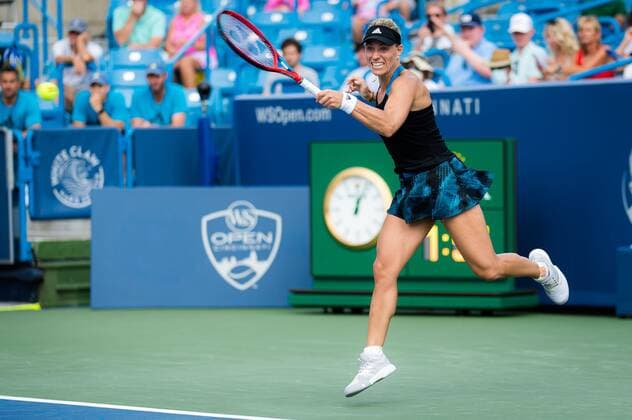 Mandatory Credit: Photo by Rob Prange Shutterstock (12324290ac) Angelique Kerber of Germany in action during the second round of the 2021 Western & Southern Open WTA, Tennis Damen 1000 tennis tournament Western & Southern Open Day Five, Tennis, Cincinnati, USA, 18 Aug 2021 Western & Southern Open Day Five, Tennis, Cincinnati, USA, 18 Aug 2021  Copyright: xRobxPrange Shutterstockx 12324290ac