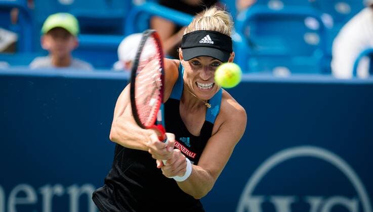 Mandatory Credit: Photo by Rob Prange Shutterstock (12324290ah) Angelique Kerber of Germany in action during the second round of the 2021 Western & Southern Open WTA, Tennis Damen 1000 tennis tournament Western & Southern Open Day Five, Tennis, Cincinnati, USA, 18 Aug 2021 Western & Southern Open Day Five, Tennis, Cincinnati, USA, 18 Aug 2021  Copyright: xRobxPrange Shutterstockx 12324290ah