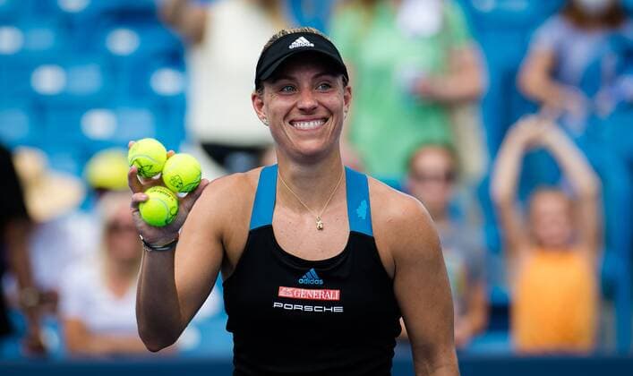 Mandatory Credit: Photo by Rob Prange Shutterstock (12324290av) Angelique Kerber of Germany in action during the second round of the 2021 Western & Southern Open WTA, Tennis Damen 1000 tennis tournament Western & Southern Open Day Five, Tennis, Cincinnati, USA, 18 Aug 2021 Western & Southern Open Day Five, Tennis, Cincinnati, USA, 18 Aug 2021  Copyright: xRobxPrange Shutterstockx 12324290av