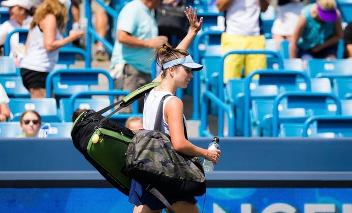 Mandatory Credit: Photo by Rob Prange Shutterstock (12324290aw) Elina Svitolina of the Ukraine in action during the second round of the 2021 Western & Southern Open WTA, Tennis Damen 1000 tennis tournament Western & Southern Open Day Five, Tennis, Cincinnati, USA, 18 Aug 2021 Western & Southern Open Day Five, Tennis, Cincinnati, USA, 18 Aug 2021  Copyright: xRobxPrange Shutterstockx 12324290aw