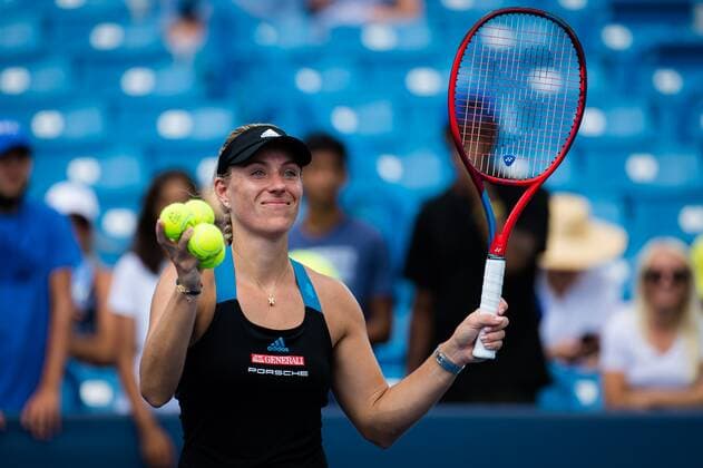 Mandatory Credit: Photo by Rob Prange Shutterstock (12324290at) Angelique Kerber of Germany in action during the second round of the 2021 Western & Southern Open WTA, Tennis Damen 1000 tennis tournament Western & Southern Open Day Five, Tennis, Cincinnati, USA, 18 Aug 2021 Western & Southern Open Day Five, Tennis, Cincinnati, USA, 18 Aug 2021  Copyright: xRobxPrange Shutterstockx 12324290at