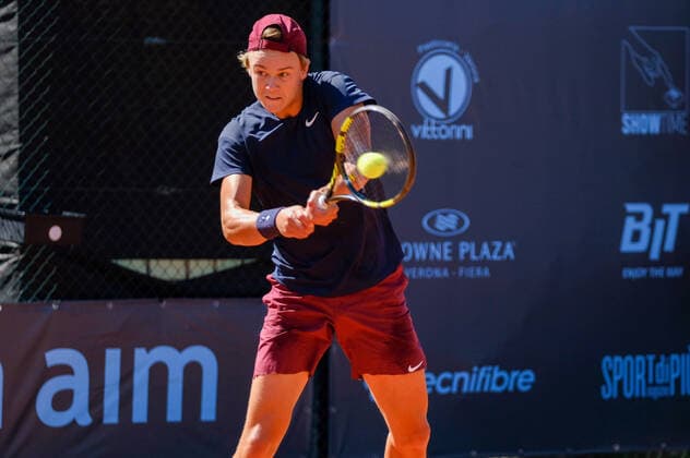 Holger Vitus Nodskov Rune (Denmark) during ATP80 Challenger - Verona - Wednesday, Tennis Internationals in Verona, Italy, August 18 2021  Copyright: xRobertoxTommasinix xIPAx xx 0