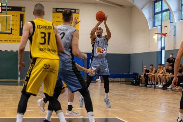 Jaren Lewis Hakro Merlins Crailsheim, 1 ¨¨Tigers Tübingen vs HAKRO Merlins Crailsheim, 2 basketball, Bundesliga, Pro A, Barmer 2 basketball, test game, season 2021 2022, 18 08 2021, ¨¨ Tigers Tübingen HAKRO Merlins Crailsheim, 2 basketball, 2 Bundesliga, Barmer 2 basketball, test game, season 2021 2022, 18 08 2021 Tuebingen Copyright: xDennisxDuddek xEibnerxPressefotox EP_DDK