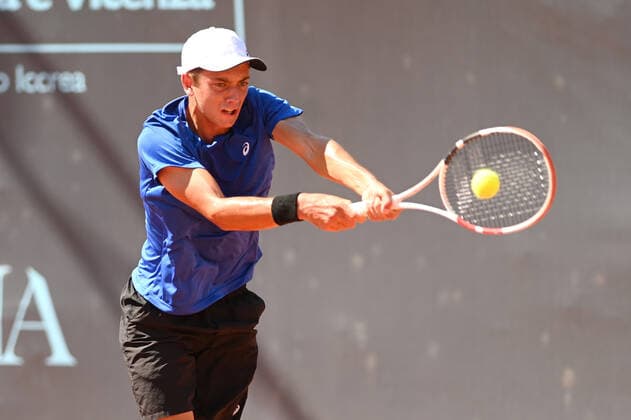 Matheus Pucinelli De Almeida of Brasil during ATP80 Challenger - Verona - Wednesday, Tennis Internationals in Verona, Italy, August 18 2021  Copyright: xAlessioxTarpinix xIPAx xx 0