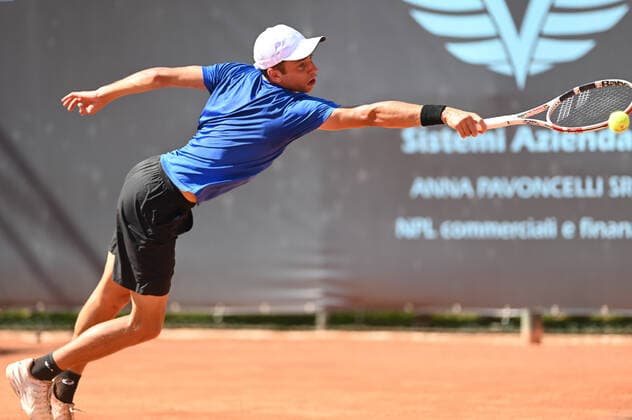 Matheus Pucinelli De Almeida of Brasil during ATP80 Challenger - Verona - Wednesday, Tennis Internationals in Verona, Italy, August 18 2021  Copyright: xAlessioxTarpinix xIPAx xx 0
