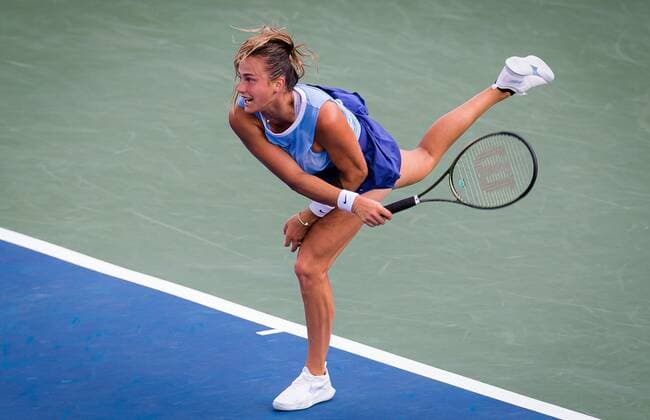 Mandatory Credit: Photo by Rob Prange Shutterstock (12324290cx) Aryna Sabalenka of Belarus in action during the second round of the 2021 Western & Southern Open WTA, Tennis Damen 1000 tennis tournament Western & Southern Open Day Five, Tennis, Cincinnati, USA, 18 Aug 2021 Western & Southern Open Day Five, Tennis, Cincinnati, USA, 18 Aug 2021  Copyright: xRobxPrange Shutterstockx 12324290cx