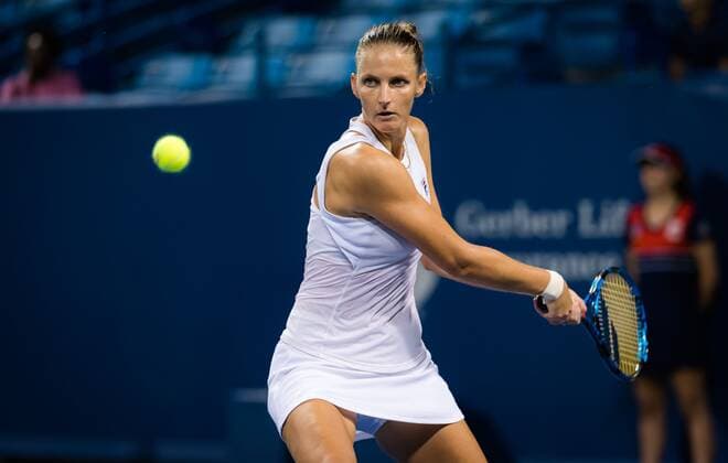 Mandatory Credit: Photo by Rob Prange Shutterstock (12324290fp) Karolina Pliskova of the Czech Republic in action during the second round at the 2021 Western & Southern Open WTA, Tennis Damen 1000 tennis tournament Western & Southern Open Day Five, Tennis, Cincinnati, USA, 18 Aug 2021 Western & Southern Open Day Five, Tennis, Cincinnati, USA, 18 Aug 2021  Copyright: xRobxPrange Shutterstockx 12324290fp