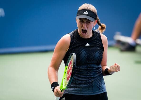 Mandatory Credit: Photo by Rob Prange Shutterstock (12324303y) Jelena Ostapenko of Latvia in action during the third round at the 2021 Western & Southern Open WTA, Tennis Damen 1000 tennis tournament Western & Southern Open Day Six, Tennis, Cincinnati, USA, 19 Aug 2021 Western & Southern Open Day Six, Tennis, Cincinnati, USA, 19 Aug 2021  Copyright: xRobxPrange Shutterstockx 12324303y