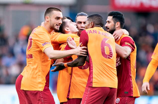 Galatasaray s Kerem Aktürkoglu has scored to 1 0 in the Europa League qualifier between Randers FC and Galatasaray at Cepheus Park in Randers, Thursday 19 August 2021, Randers Jylland Denmark  Copyright: HenningxBagger HenningxBaggerx COP101 spdk20210819-195041-L