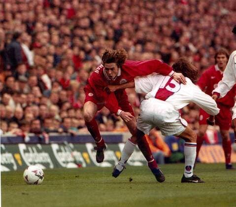 Mandatory Credit: Photo by Andy Hooper ANL Shutterstock (1334745a) Football 1996 97: European Cup Winners Cup Semi-final 2nd Leg - Liverpool 2 V Paris Saint-germain 0. Steve Mcmanaman In Action. Football 1996 97: European Cup Winners Cup Semi-final 2nd Leg - Liverpool 2 V Paris Saint-germain 0. Steve Mcmanaman In Action. EDITORIAL USE ONLY No use with unauthorised audio, video, data, fixture lists (outside the EU), club league logos or live services. Online in-match use limited to 45 images (+15 in extra time). No use to emulate moving images. No use in betting, games or single club league player publications services. Football 1996 97: European Cup Winners Cup Semi-final 2nd Leg - Liverpool 2 V Paris Saint-germain 0. Steve Mcmanaman In Action. EDITORIAL USE ONLY No use with unauthorised audio, video, data, fixture lists (outside the EU), club league logos or live services. Online in-match use limited to 45 images (+15 in extra time). No use to emulate moving images. No use in betting, games or Copyright: xAndyxHooper ANL Shutterstockx 1334745a