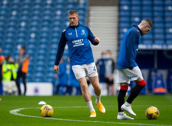 Football - 2021 2022 UEFA Europa League - Qualifying - 1st Leg - Glasgow Rangers vs Alashkert - Ibrox Stadium John Lundstram of Rangers during the warm up 