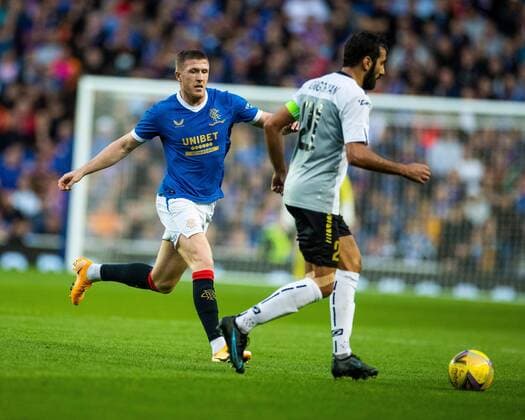 Mandatory Credit: Photo by Kirk O Rourke Rangers FC Shutterstock (12337251x) John Lundstram of Rangers during the Europa League qualifying match at Ibrox Stadium, Glasgow. Rangers v Alashkert, UEFA Europa League Qualifying Play-off, Ibrox Staiudm, Glasgow, Scotland, UK - 19 Aug 2021 Rangers v Alashkert, UEFA Europa League Qualifying Play-off, Ibrox Staiudm, Glasgow, Scotland, UK - 19 Aug 2021 Copyright: xKirkxO Rourke RangersxFC Shutterstockx 12337251x