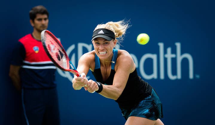 August 19, 2021, CINCINNATI, UNITED STATES: Angelique Kerber of Germany in action during the third round at the 2021 Western & Southern Open WTA, Tennis Damen 1000 tennis tournament against Jelena Ostapenko of Latvia CINCINNATI UNITED STATES - ZUMAa181 20210819_zaa_a181_034 Copyright: xRobxPrangex