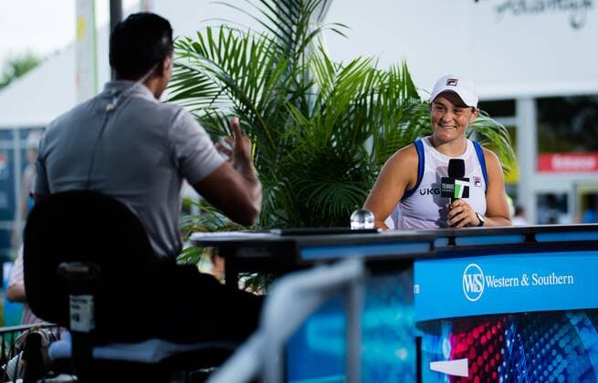 Mandatory Credit: Photo by Rob Prange Shutterstock (12324311ab) Ashleigh Barty of Australia after her quarter-final match at the 2021 Western & Southern Open WTA, Tennis Damen 1000 tennis tournament Western & Southern Open Day Seven, Tennis, Cincinnati, USA, 20 Aug 2021 Western & Southern Open Day Seven, Tennis, Cincinnati, USA, 20 Aug 2021  Copyright: xRobxPrange Shutterstockx 12324311ab