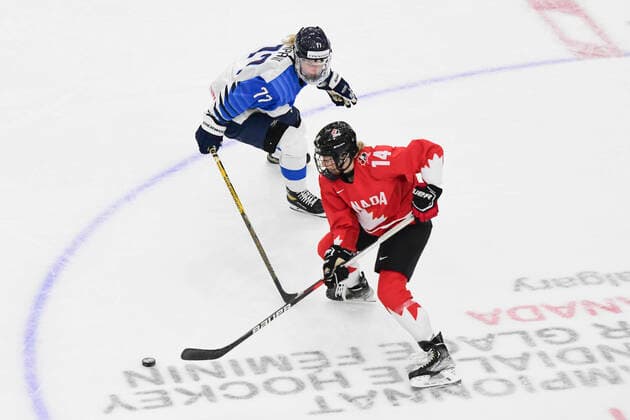 Ice hockey, Women, World Championship in Calgary, Canada - Finland