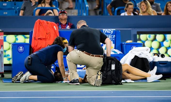 Mandatory Credit: Photo by Rob Prange Shutterstock (12324311dq) Paula Badosa of Spain in action during her quarter- final at the 2021 Western & Southern Open WTA, Tennis Damen 1000 tennis tournament Western & Southern Open Day Seven, Tennis, Cincinnati, USA, 20 Aug 2021 Western & Southern Open Day Seven, Tennis, Cincinnati, USA, 20 Aug 2021  Copyright: xRobxPrange Shutterstockx 12324311dq
