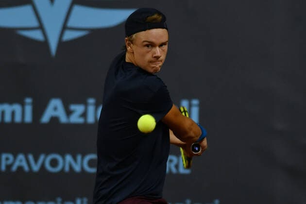 Mandatory Credit: Photo by Alessio Tarpini LiveMedia Shutterstock (12348835d) Holger Vitus Nodskov Rune of Denmark Tennis Internationals ATP80 Challenger Verona - Friday, Verona, Italy - 20 Aug 2021 Tennis Internationals ATP80 Challenger Verona - Friday, Verona, Italy - 20 Aug 2021  Copyright: xAlessioxTarpini LiveMedia Shutterstockx 12348835d