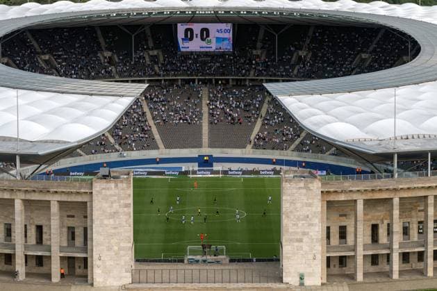 Football Berlin 21 08 2021 Season 2021 2022 1 Bundesliga DFL Hertha BSC Berlin VFL Wolfsburg Berlin Olympic Stadium Sports Venue