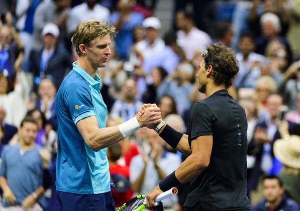 Mandatory Credit: Photo by Mike Frey BPI Shutterstock (9049570ei) Kevin Anderson of South Africa congratulates Rafael Nadal of Spain in the men s singles final of the US Open US Open Tennis , USTA, Flushing Meadows, New York, 10 Sep 2017, US Open Tennis , USTA, Flushing Meadows, New York, 10 Sep 2017,  Copyright: xMikexFrey BPI Shutterstockx 9049570ei