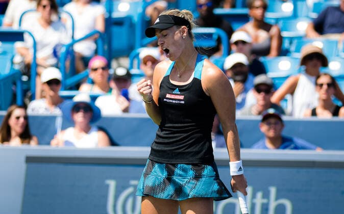 August 21, 2021, CINCINNATI, UNITED STATES: Angelique Kerber of Germany during her semi-final match at the 2021 Western & Southern Open WTA, Tennis Damen 1000 tennis tournament against Ashleigh Barty of Australia CINCINNATI UNITED STATES - ZUMAa181 20210821_zaa_a181_066 Copyright: xRobxPrangex