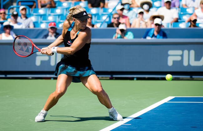 August 21, 2021, CINCINNATI, UNITED STATES: Angelique Kerber of Germany during her semi-final match at the 2021 Western & Southern Open WTA, Tennis Damen 1000 tennis tournament against Ashleigh Barty of Australia CINCINNATI UNITED STATES - ZUMAa181 20210821_zaa_a181_062 Copyright: xRobxPrangex
