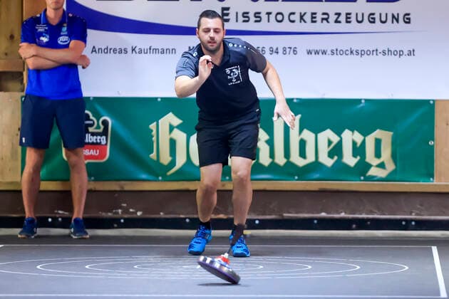 Final Four tournament of the four best teams of the summer federal league in the stick sport Passau Bavaria Germany stick sport men, 1 federal league south Final Four, summer 2021 on 21 08 2021 in the stick hall Neustift, picture shows Matthias Adler TSV Peiting Passau stick hall Neustift Bavaria Germany