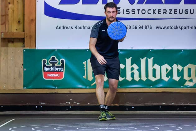 Final Four tournament of the four best teams of the summer federal league in the stick sport Passau Bavaria Germany stick sport men, 1 federal league south Final Four, summer 2021 on 21 08 2021 in the stick hall Neustift, picture shows Thomas Baumgartner TSV Peiting Passau stick hall Neustift Bavaria Germany