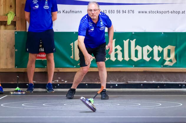 Final Four tournament of the four best teams of the summer federal league in the stick sport Passau Bavaria Germany stick sport men, 1 federal league south Final Four, summer 2021 on 21 08 2021 in the stick hall Neustift, picture shows August Maurer TSV Hartpenning Passau stick hall Neustift Bavaria Germany