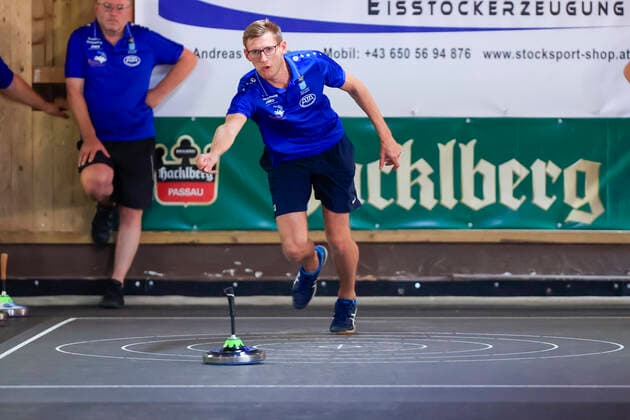 Final Four tournament of the four best teams of the summer federal league in the stick sport Passau Bavaria Germany stick sport men, 1 federal league south Final Four, summer 2021 on 21 08 2021 in the stick hall Neustift, picture shows Stefan Zellermayer TSV Hartpenning Passau stick hall Neustift Bavaria Germany