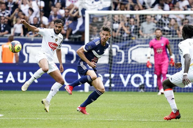 06 LAURENT KOSCIELNY (FCGB) - 13 SOFIANE BOUFAL (SCO) FOOTBALL : Bordeaux vs Angers - Ligue 1 Uber Eats - 22 08 2021 FEP Panoramic 