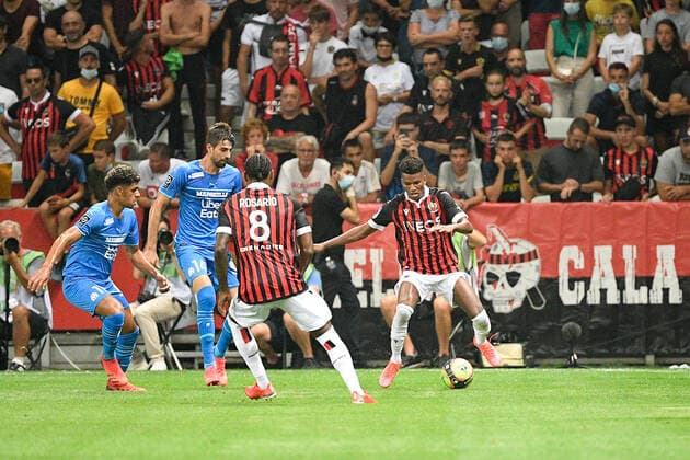 28 HICHAM BOUDAOUI (OGCN) FOOTBALL : Nice vs Marseille - Ligue 1 Uber Eats - 22 08 2021 FEP Panoramic 