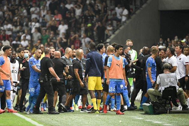ILLUSTRATION - SUPPORTERS - INCIDENTS - 10 DIMITRI PAYET (OM) FOOTBALL : Nice vs Marseille - Ligue 1 Uber Eats - 22 08 2021 FEP Panoramic 