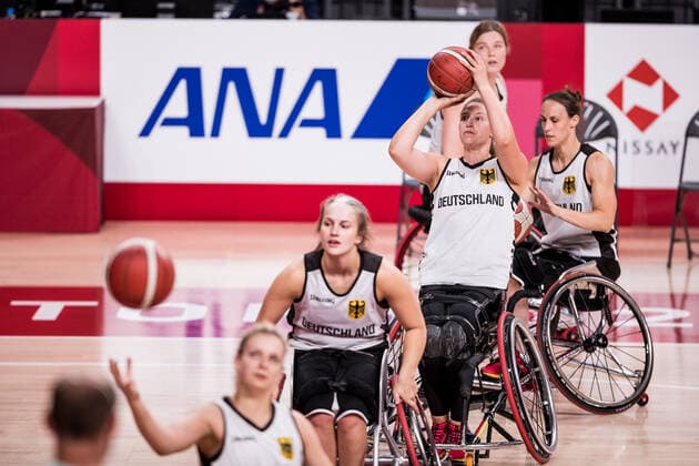 Tokyo 2020 Paralympic Games Wheelchair Basketball , Press Training Women Germany, 23 08 2021 TOKYO, JAPAN 23 August 2021 Wheelchair Basketball, Press Training of the German Women ahead of the Tokyo 2020 Paralympic Games on 26 08 2021 at Ariake Arena in Tokyo Japan Lena Knippelmeyer 14, Germany in Throw Training Copyright: xBEAUTIFULxSPORTS Wunderlx