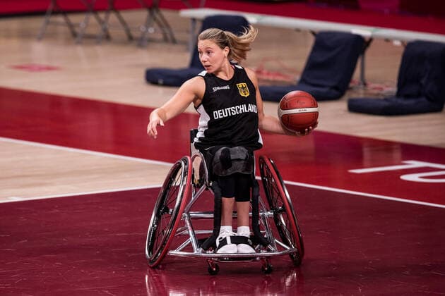 Tokyo 2020 Paralympic Games Wheelchair Basketball , Press Training Women Germany, 23 08 2021 TOKYO, JAPAN 23 August 2021 Wheelchair Basketball, Press Training of the German Women ahead of the Tokyo 2020 Paralympic Games on 26 08 2021 at Ariake Arena in Tokyo Japan Svenja Mayer 13, Germany in Throw Training Copyright: xBEAUTIFULxSPORTS Wunderlx