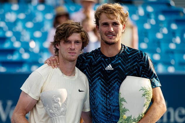 ATP Cincinnati Alexander Zverev , Germany and Andrei Rublev ,Russia