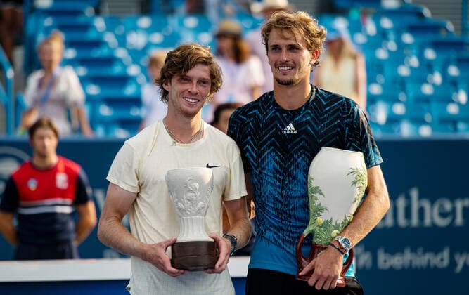 ATP Cincinnati Alexander Zverev , Germany and Andrei Rublev , Russia