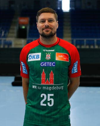 23 08 2021, xgox, handball LIQUI MOLY HBL, SC Magdeburg photo session emspor, v l Marko Bezjak Magdeburg, 25 portrait, portraet, single picture Magdeburg