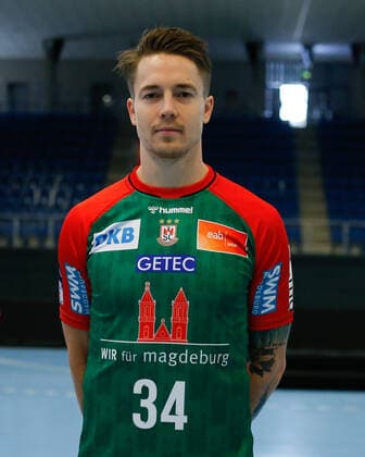 23 08 2021, xgox, handball LIQUI MOLY HBL, SC Magdeburg photo session emspor, v l Michael Damgaard Magdeburg, 34 portrait, portraet, single picture Magdeburg
