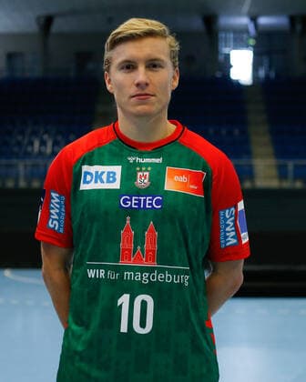 23 08 2021, xgox, handball LIQUI MOLY HBL, SC Magdeburg photo session emspor, v l Gisli Thorgeir Kristjansson Magdeburg, 10 portrait, portraet, single picture Magdeburg