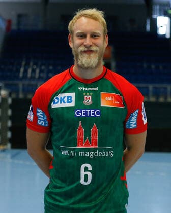 23 08 2021, xgox, handball LIQUI MOLY HBL, SC Magdeburg photo session emspor, v l Matthias Musche Magdeburg, 6 portrait, portraet, single picture Magdeburg