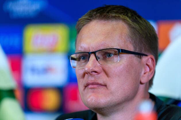 210823 Valdas Dambrauskas, head coach during a press conference with Ludogorets on August 23, 2021 in Razgrad Photo Ludvig Thunman BILDBYRAN kod LT LT0192 fotboll football soccer fotball champions league presskonferens press conference ludogorets bbeng,  Copyright: LUDVIGxTHUNMAN BB210823LT049
